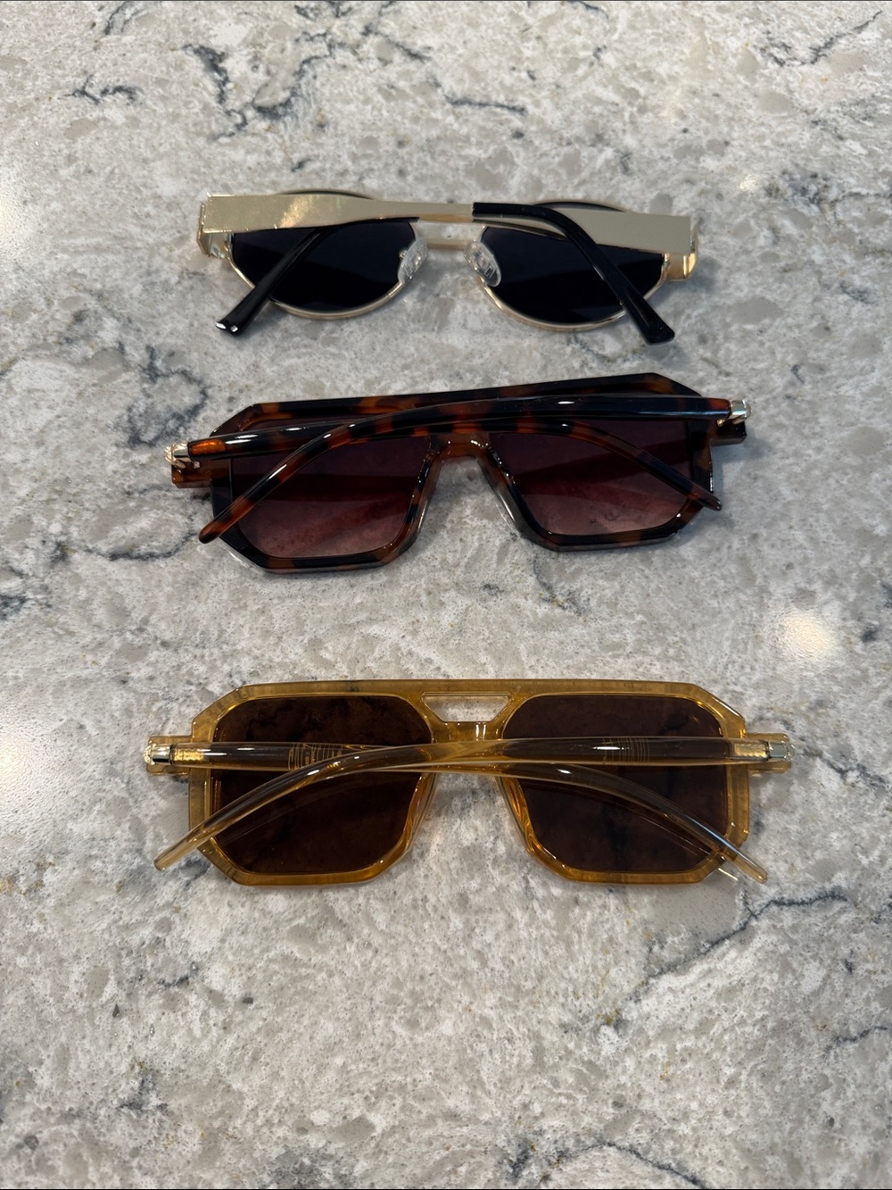Amazon Women’s Sunglasses Trio — Gold, Tortoiseshell, Black Frames - Picture 2 of 2
